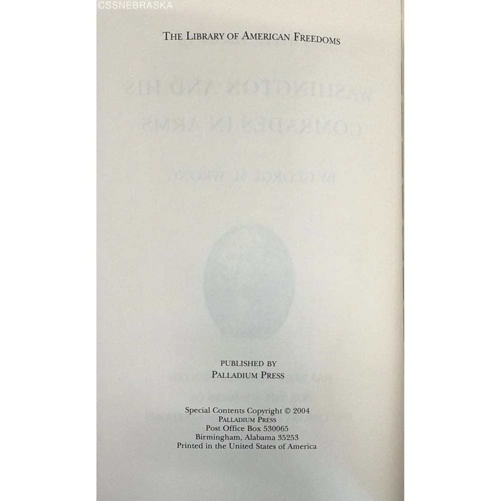 Washington and His Comrades in Arms George M Wrong Leather Palladium Press Gilt